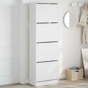 Shoe Cabinet White Engineered wood Tall Shoe Cabinet