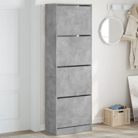 Shoe Cabinet Concrete Grey Engineered wood Tall Shoe Ca...