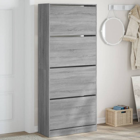Shoe Cabinet Gray Sonoma Engineered wood 31.5 x 13.4 x ...