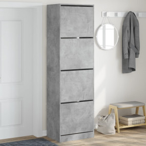 Shoe Cabinet Concrete grey Engineered wood Tall Shoe Ca...