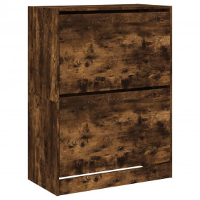 Shoe Cabinet Smoked oak Engineered wood 31.5 x 16.5 x 4...