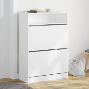 Shoe Cabinet White Engineered wood Tall Shoe Cabinet