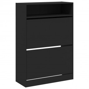 Shoe Cabinet Black Engineered wood 31.5 x 13.4 x 45.7 i...