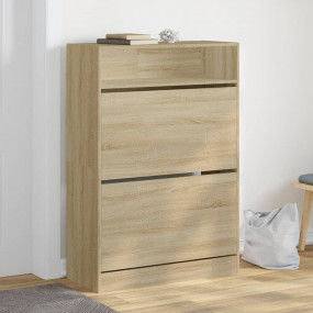 Shoe Cabinet Sonoma Oak Engineered Wood Tall Shoe Cabin...