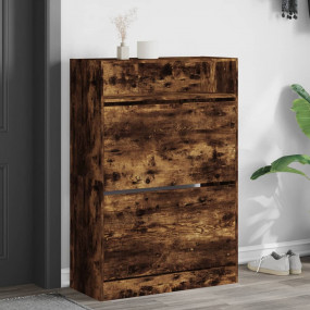 Shoe Cabinet Smoked Oak Engineered wood 31.5 x 13.4 x 4...