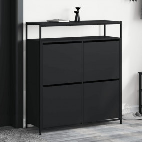 Shoe Cabinet Black Engineered wood Medium Shoe Cabinet