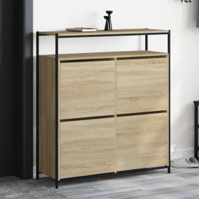 Shoe Cabinet Sonoma Oak Engineered wood 39.4 in x 13.4 ...