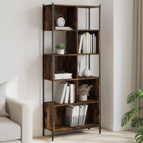 Bookcase Smoked Oak Engineered wood 28.0x11.0x67.7 in B...