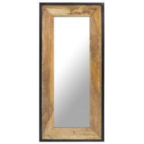 Mirror Natural Mango Wood Solid Mango Wood 43.3x19.7 in...