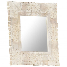 Mirror White Solid Mango Wood 19.7x19.7 in Decorative I...
