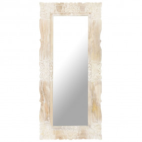 Mirror White Solid mango wood 43.3x19.7 in Decorative I...