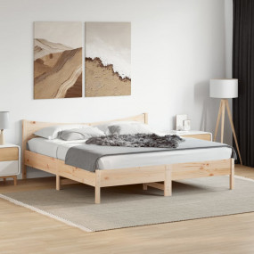Bed Frame Natural Pine Solid Pine Wood Super King size ...