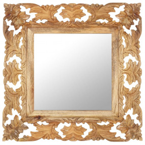 Mirror Natural Brown Solid Mango Wood Medium Decorative...