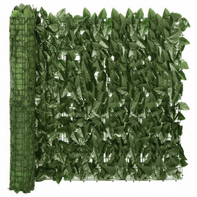Balcony Privacy Screen Dark green Polyethylene, fabric