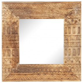 Mirror Natural wood grain Solid mango wood 19.7 in squa...
