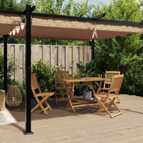 Garden Gazebo Taupe, Anthracite Aluminum, Polyester Lar...