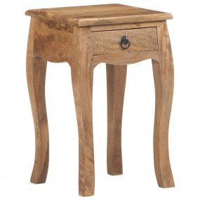Bed Cabinet Brown Solid Mango Wood Small Bed Cabinet Sq...