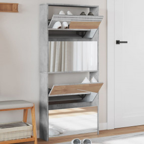 Shoe Cabinet Concrete Grey Engineered wood, glass