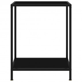 Console Table Black Tempered glass Compact Simplistic