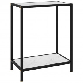 Console Table White and Black Tempered glass, Powder-co...