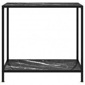 Console Table Black Tempered glass, powder-coated steel