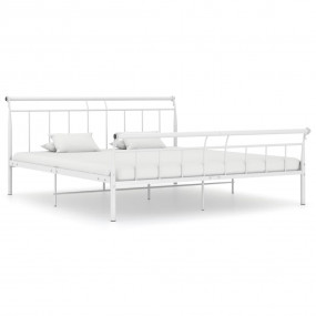 Bed Frame White Powder-coated metal Super King Durable