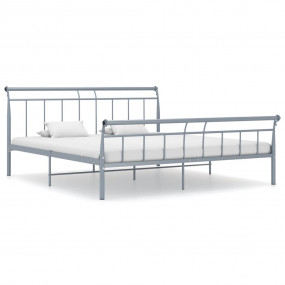 Bed Frame Grey Powder-coated metal Super King Durable B...