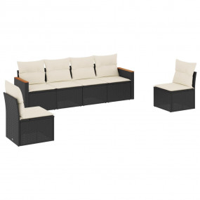 Garden Sofa Set Black, Cream White