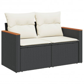 Garden Sofa Set Black, Cream White