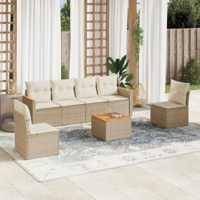 Garden Sofa Set Beige Poly Rattan Large Modular Garden ...