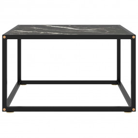 Coffee Table Black Tempered glass, powder-coated steel