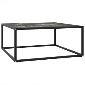 Coffee Table Black Tempered glass, powder-coated steel ...
