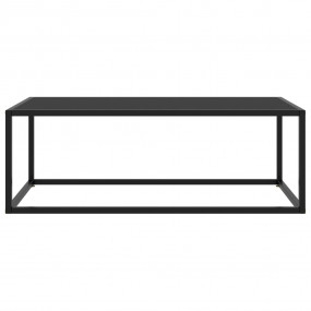 Coffee Table Black Tempered Glass, Powder-Coated Steel ...