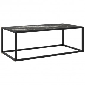 Coffee Table Black Tempered glass, powder-coated steel