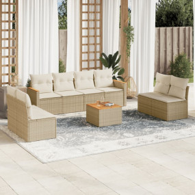 Garden Sofa Set Beige PE rattan Large Modular Garden So...