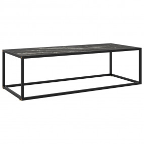 Coffee Table Black Tempered glass, powder-coated steel