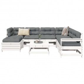 Garden Sofa Set White Solid pine wood Standard Modular