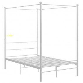 Bed Frame White Powder-coated metal 55.1 x 78.7 in Bed ...