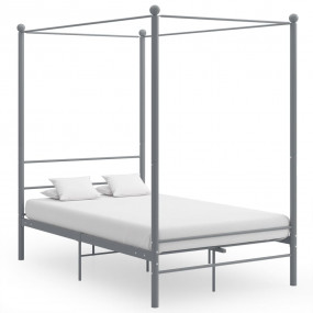 Bed Frame Gray Powder-coated metal 55.1x78.7 inches Bed...