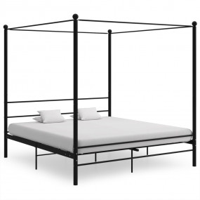 Bed Frame Black Powder-coated metal Super King Bed Fram...