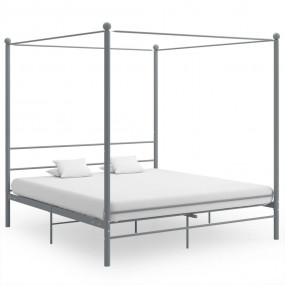 Bed Frame Grey Powder-coated metal Super King Durable B...