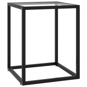Coffee Table Black Tempered Glass 15.7 x 15.7 x 19.7 in...