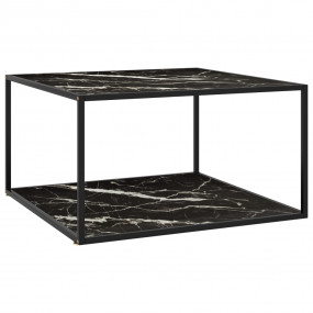 Coffee Table Black Tempered glass, powder-coated steel ...