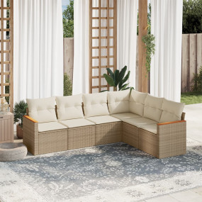 Garden Sofa Set Beige PE rattan Large Modular Garden So...