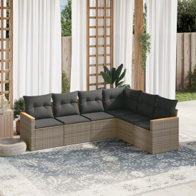 Garden Sofa Set Grey PE Rattan Large Modular Garden Sof...