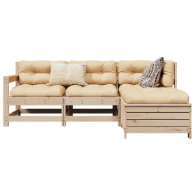 Garden Sofa Set Natural Wood Solid Pine Wood