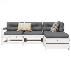 Garden Sofa Set White Solid pine wood Large Modular
