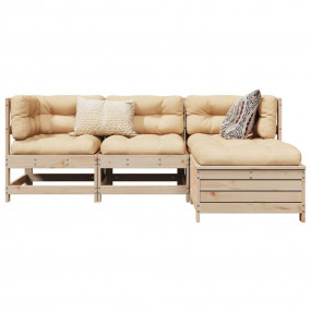 Garden Sofa Set Natural Pine Solid Pine Wood Sectional ...