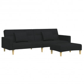 Sofa Bed Black Polyester fabric with wooden frame and f...
