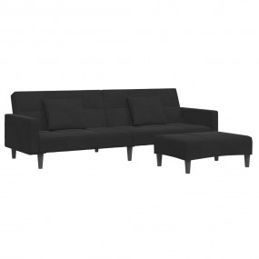 Sofa Bed Black Velvet (100% polyester), wood, plastic S...